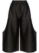 Pleats Please Issey Miyake Structured Pleated Culotte Trousers - Black