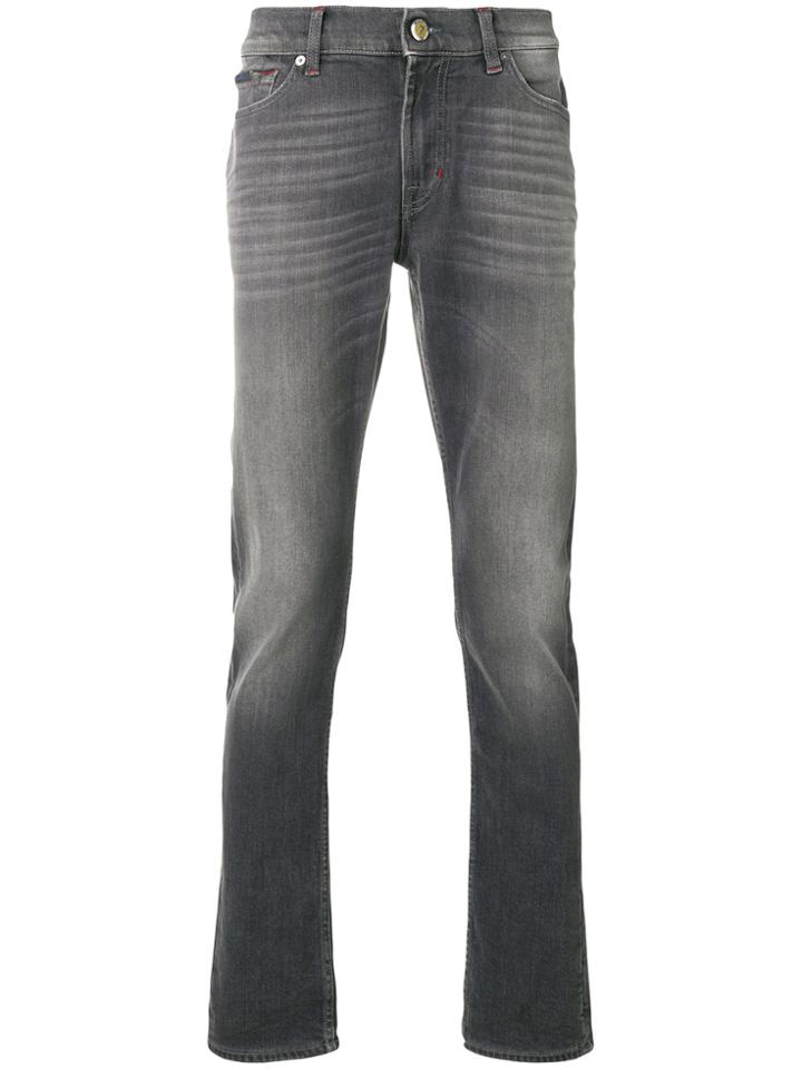 7 For All Mankind Stonewashed Slim-fit Jeans - Grey