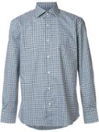 Simeone Napoli Checked Shirt, Men's, Size: 40, White, Cotton