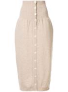 Lemaire High Waisted Knitted Skirt - Brown