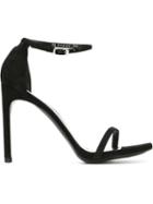 Stuart Weitzman Nudistsong Sandals, Women's, Size: 8.5, Black, Suede/leather