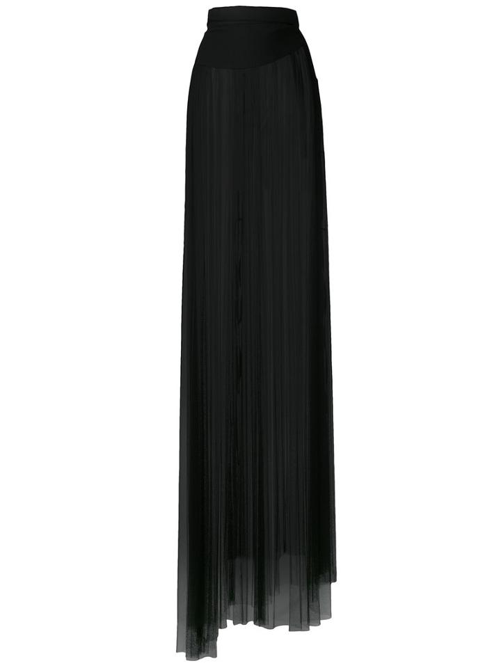 Ann Demeulemeester Tulle Long Skirt, Women's, Size: 36, Black, Silk/polyamide/rayon