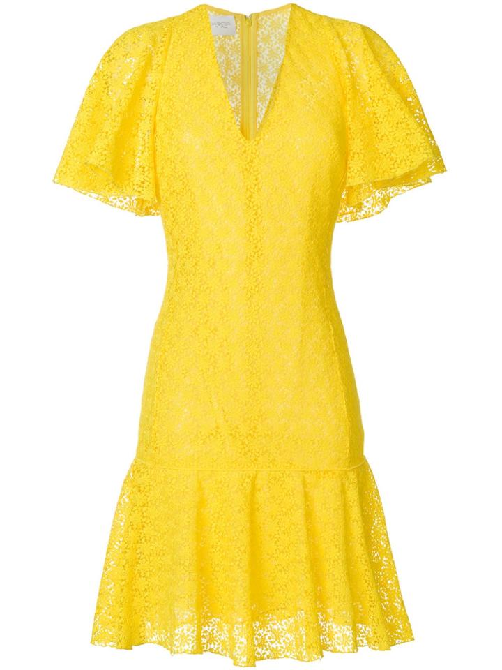 Giambattista Valli Embroidered Lace Dress - Yellow