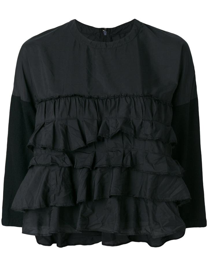 Comme Des Garçons Comme Des Garçons Pleated Top - Black