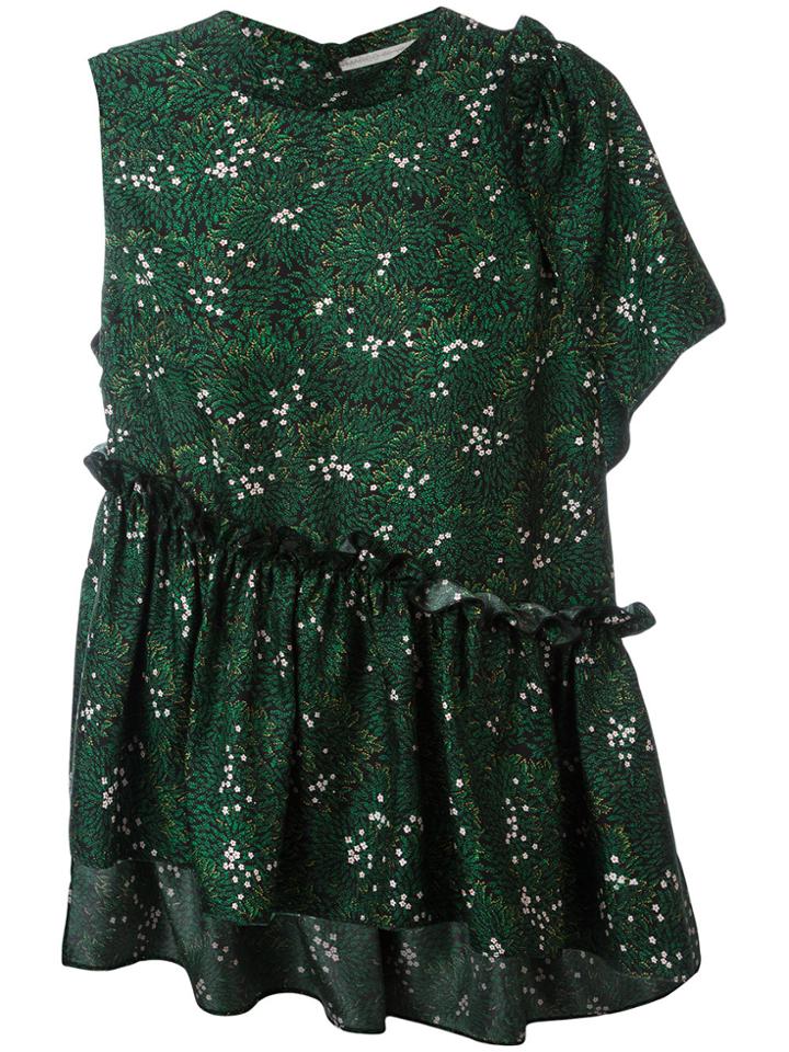 Marco De Vincenzo Printed Asymmetric Blouse - Green