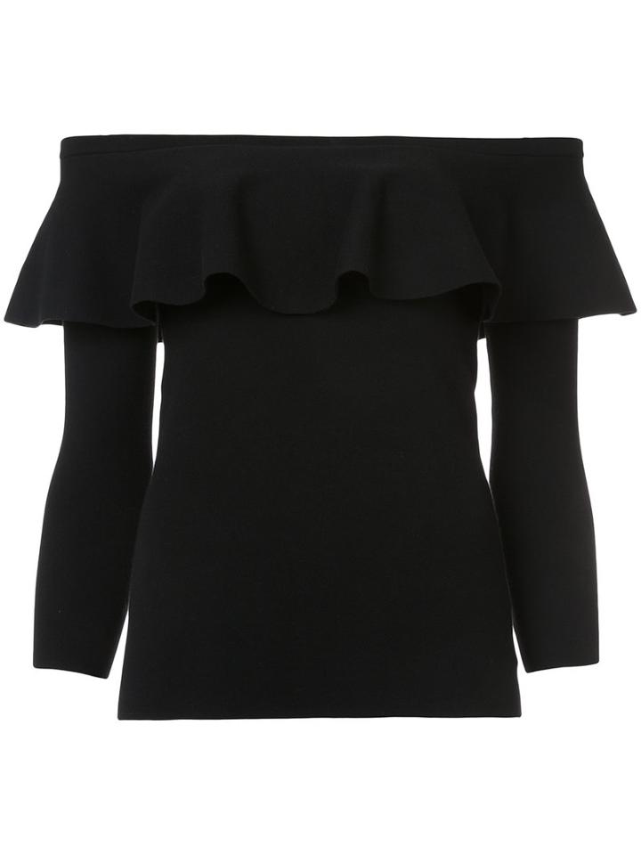 Michael Kors - Off Shoulder Top - Women - Polyester/viscose - L, Black, Polyester/viscose