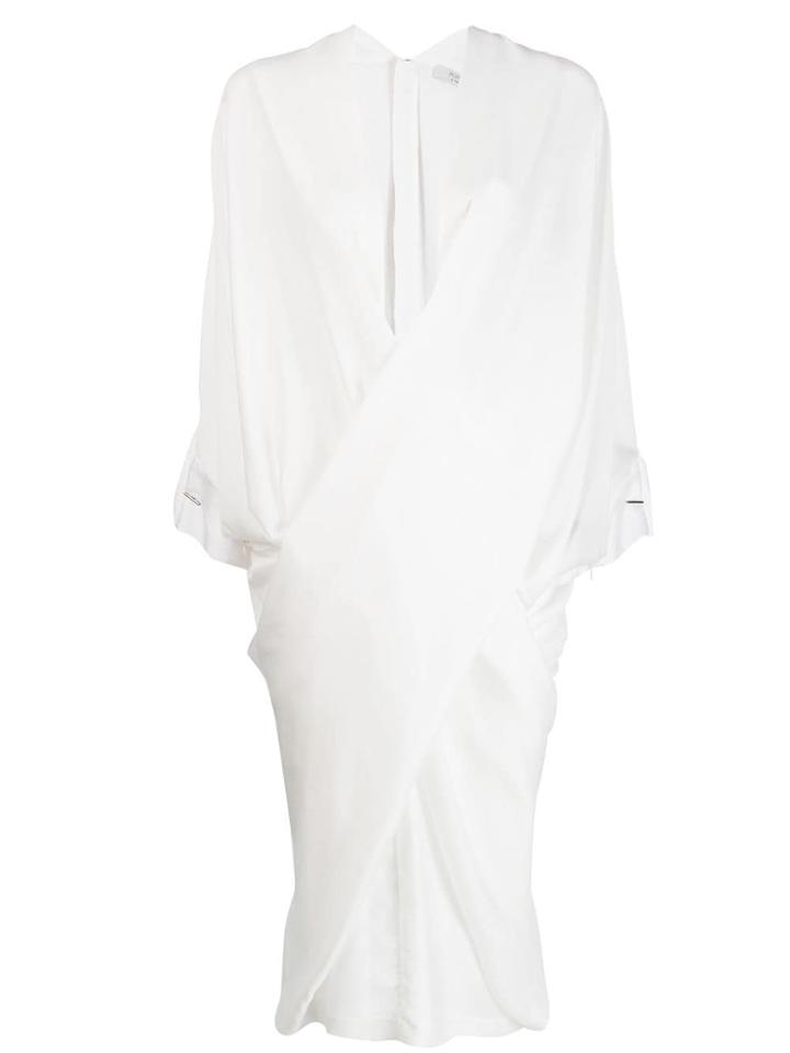 Poiret Ella Cross Draped Dress - White