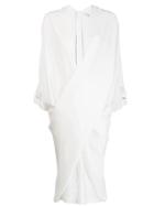 Poiret Ella Cross Draped Dress - White