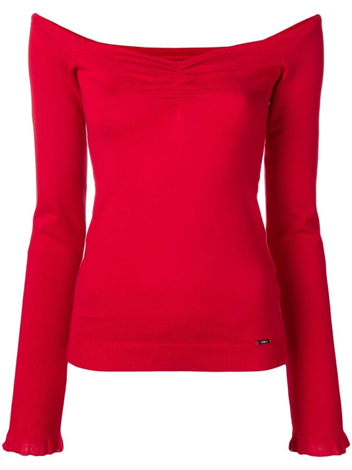 Liu Jo Sweetheart Neck Sweater - Red