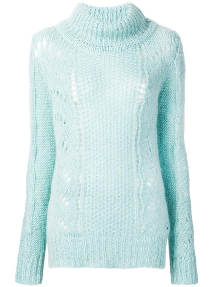 Semicouture Knitted Mock Neck Sweater - Blue