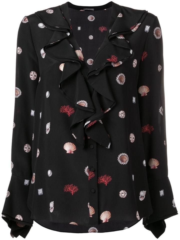 Alexander Mcqueen Mix Print Blouse - Black