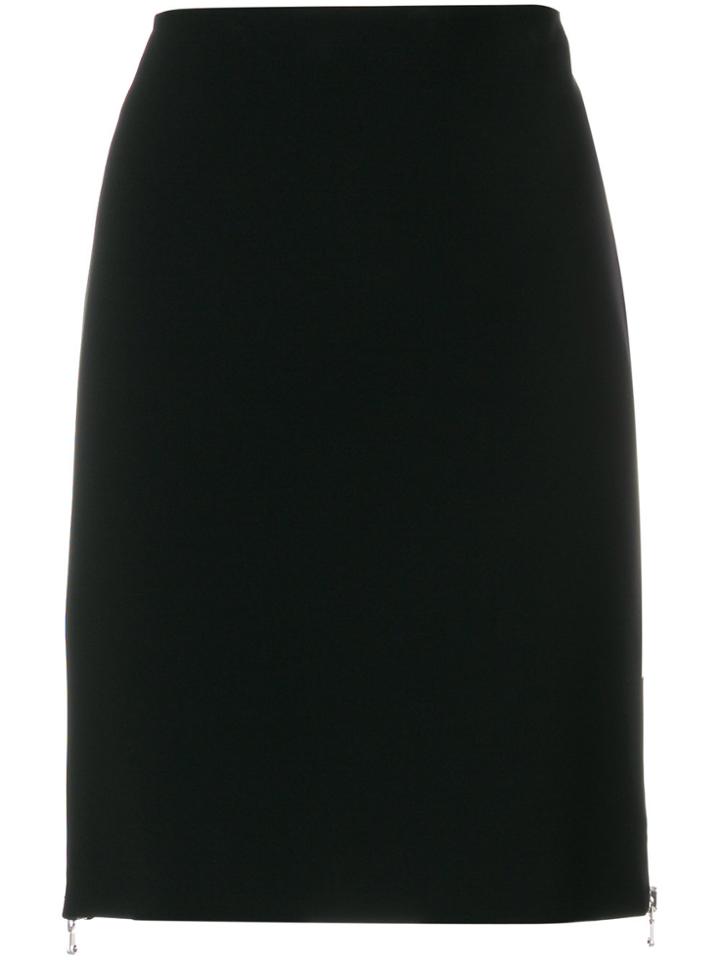 Moschino High Waisted Side Zip Skirt - Black