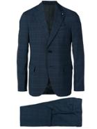 Lardini Check Print Suit - Blue