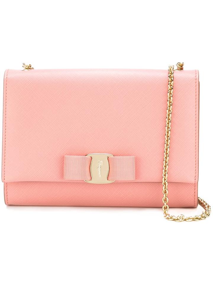 Salvatore Ferragamo 'vara' Shoulder Bag, Women's, Pink/purple, Calf Leather