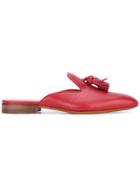 Santoni Tassel Appliques Mules - Red