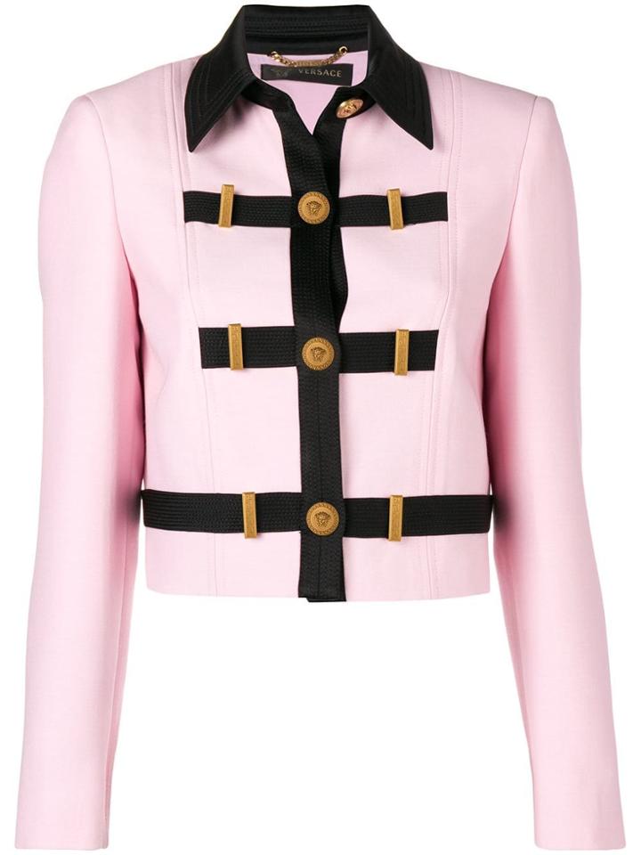 Versace Contrast Trim Jacket - Pink & Purple