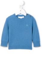 Burberry Kids - Check Trim Jumper - Kids - Cashmere - 9 Mth, Blue