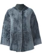 Drome Reversible Cape, Women's, Size: Small, Grey, Leather/lamb Fur