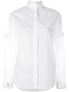 Courrèges Banded Shirt, Women's, Size: 40, White, Cotton