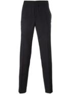 Neil Barrett Zigzag Tonal Pattern Trousers, Men's, Size: 52, Black, Virgin Wool