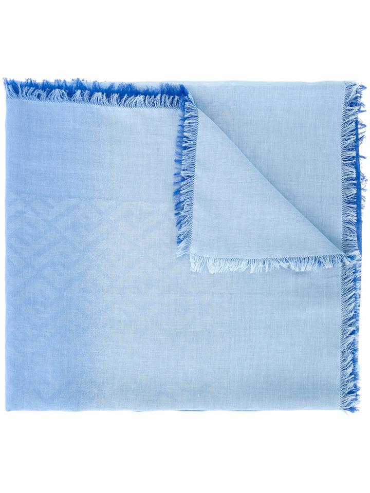 Fendi - Signature Shawl - Women - Silk/cotton - One Size, Blue, Silk/cotton