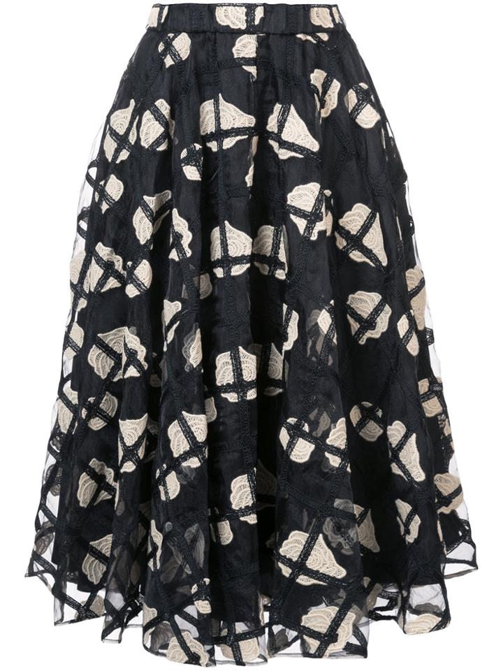 Co Floral Full Skirt - Black