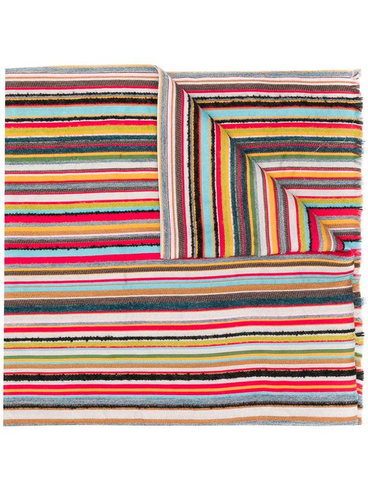 Paul Smith Long Striped Scarf - Red