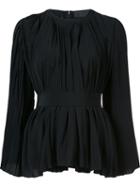 Co Pleated Blouse, Women's, Size: Xs, Black, Silk
