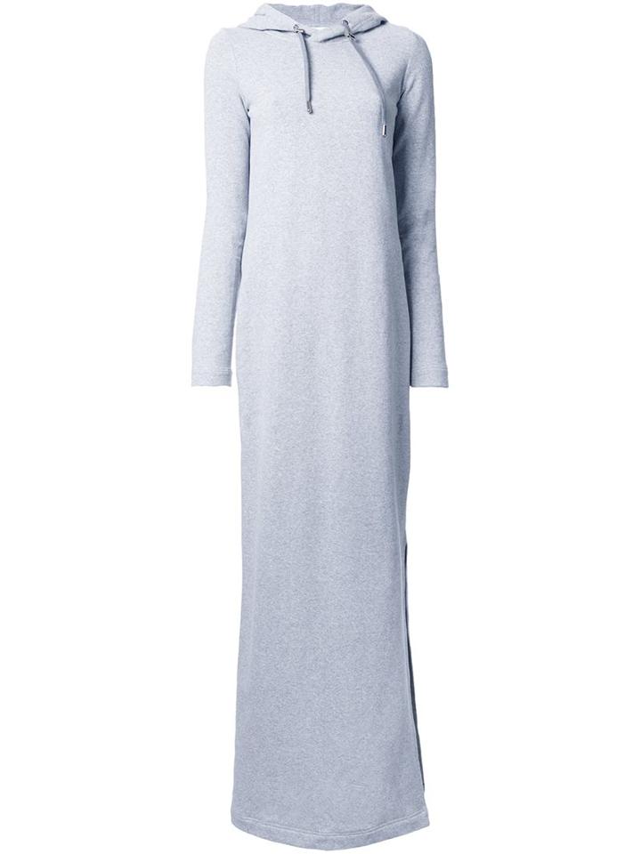 Wanda Nylon Long Hooded Sweatshirt Dress, Women's, Size: 42, Grey, Cotton