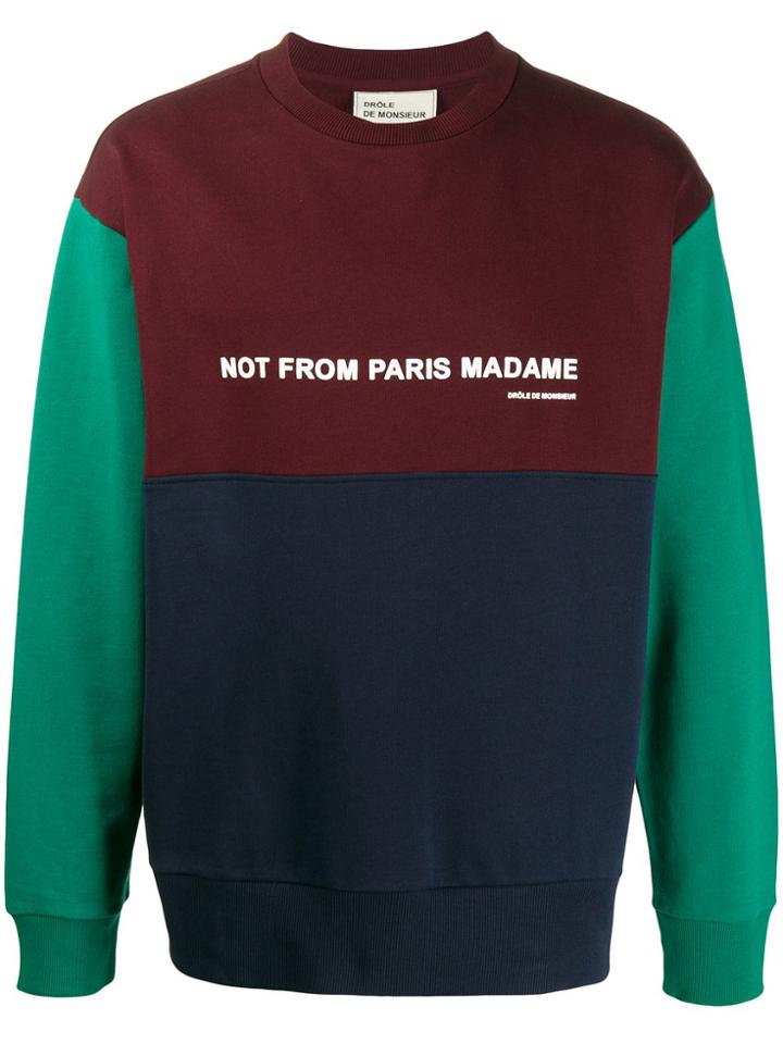 Drôle De Monsieur Colour Block Sweatshirt - Blue