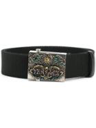 Versace Crystal-embellished Buckle Belt - Black