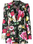 Dolce & Gabbana Floral Print Blazer - Black