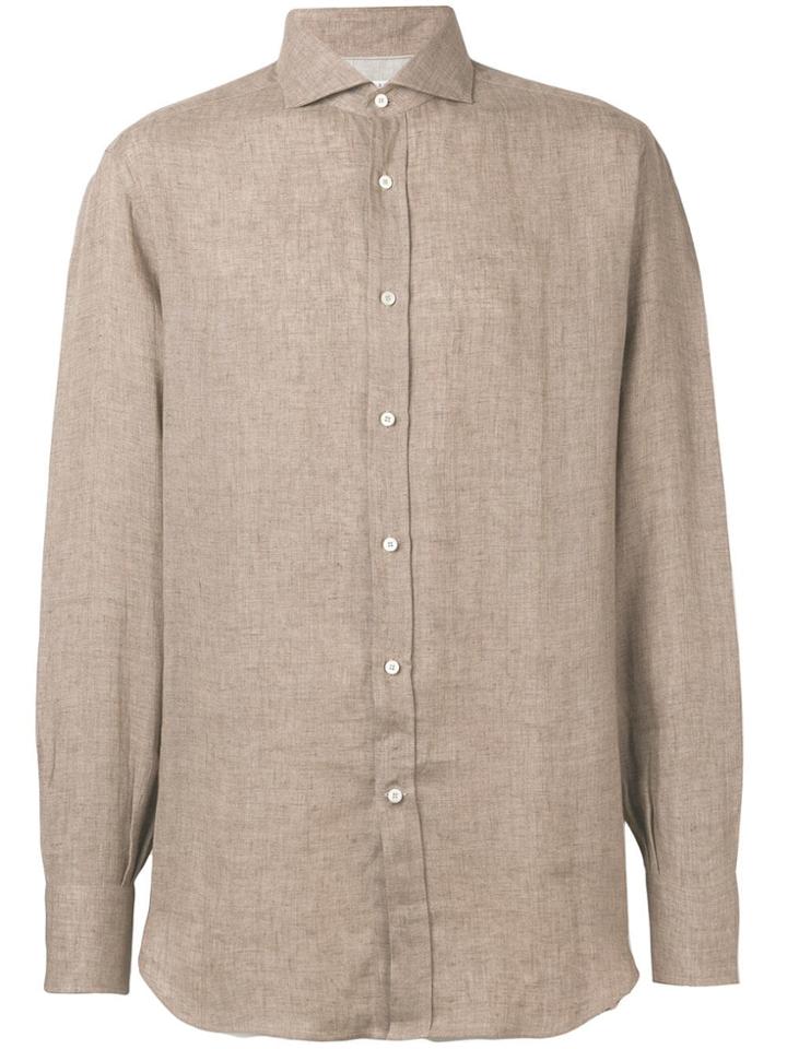 Brunello Cucinelli Pointed Collar Shirt - Brown