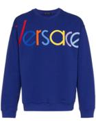 Versace Vers Emb Logo Crw Swt Blu - Blue