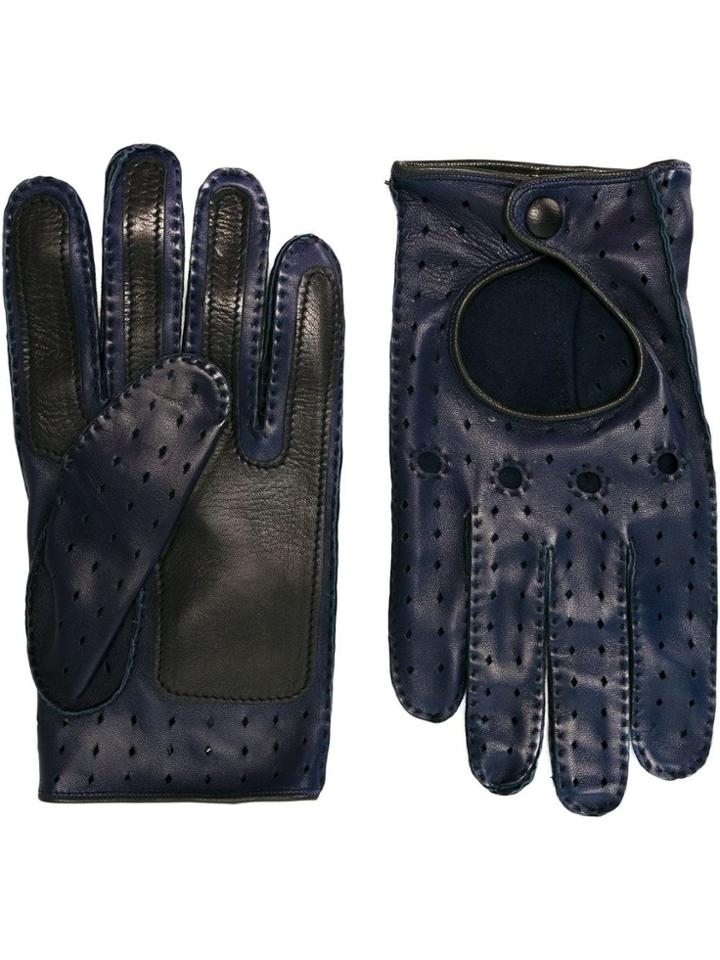 Etro Perforated Gloves - Blue