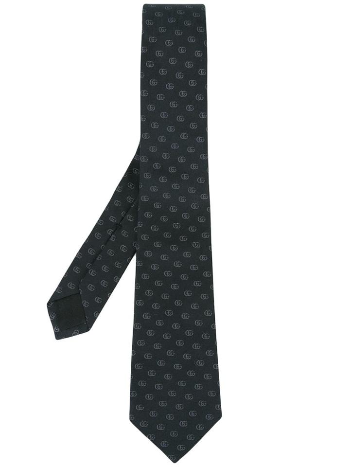 Gucci Logo Pattern Tie - Blue