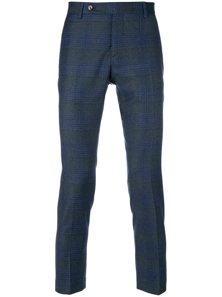 Entre Amis Patterned Cropped Trousers - Blue