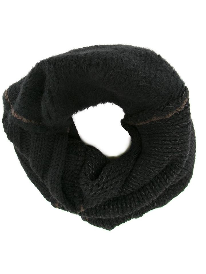 Stitching Detail Scarf, Adult Unisex, Black, Polyamide/wool/yak/hemp, Isabel Benenato