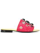 Toga Pulla Embellished Flat Sandals - Red
