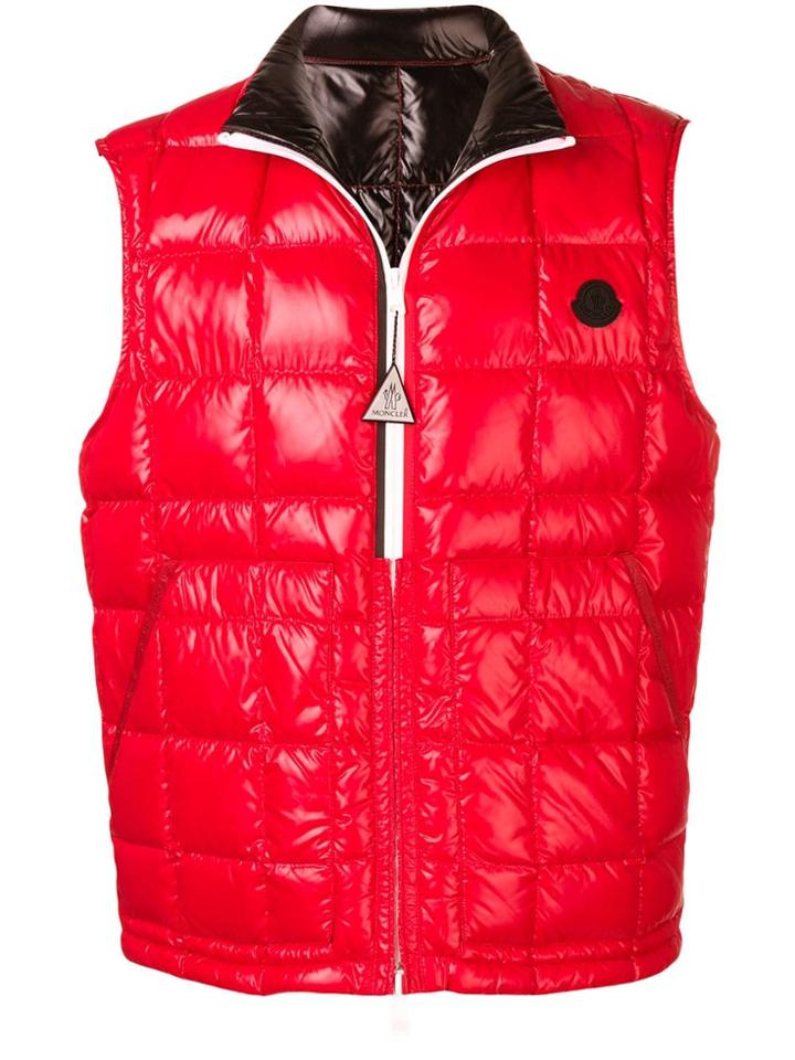 Moncler Padded Zipped Vest - Red