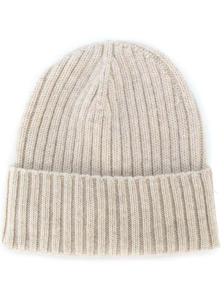 Dell'oglio Ribbed-knit Cashmere Hat - Nude & Neutrals