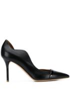 Malone Souliers Pointed Scallop-edged Pumps - Black