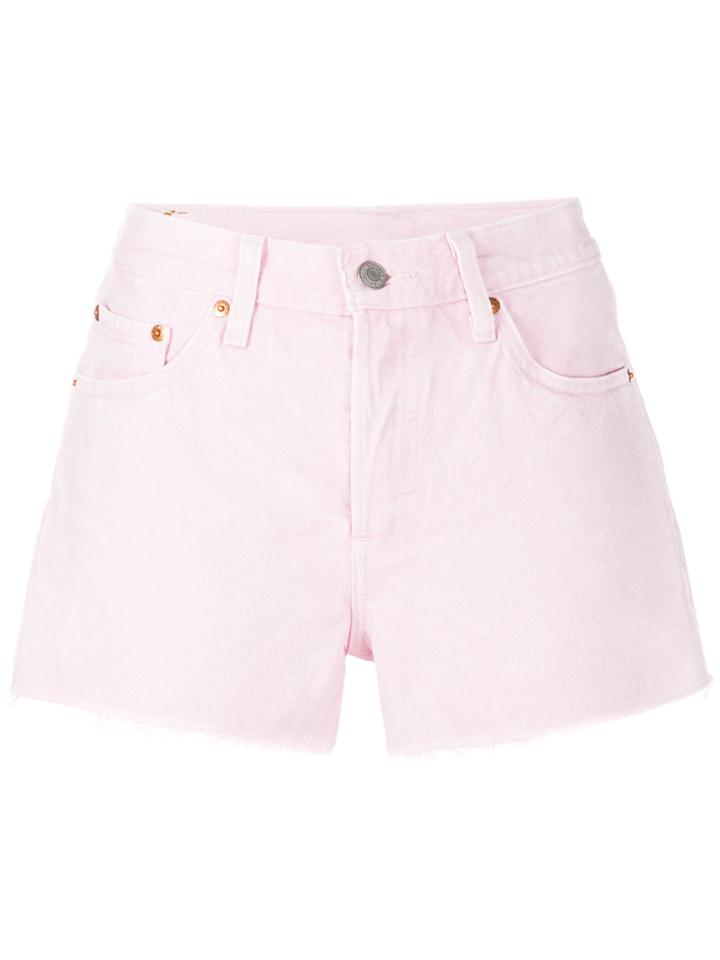 Levi's Frayed Denim Shorts - Pink & Purple