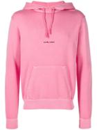 Saint Laurent Logo Print Hoodie - Pink