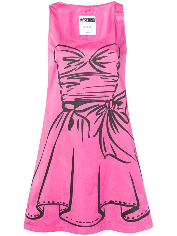 Moschino Graphic Motif Dress - Pink