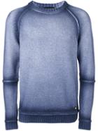 Versace Faded Crew Neck Jumper, Men's, Size: 46, Blue, Polyamide/wool