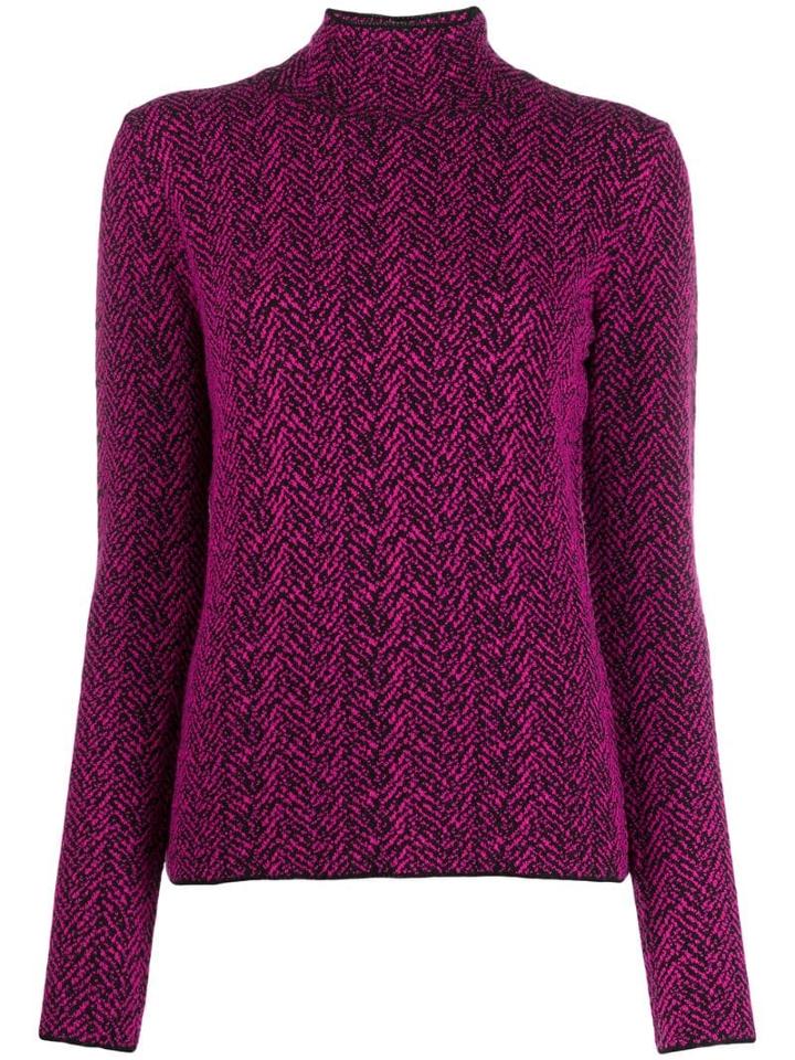Versace Chevron Knitted Jumper - Purple