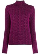 Versace Chevron Knitted Jumper - Purple