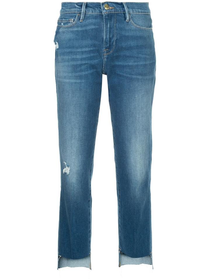 Frame Denim High Low Hem Jeans - Blue