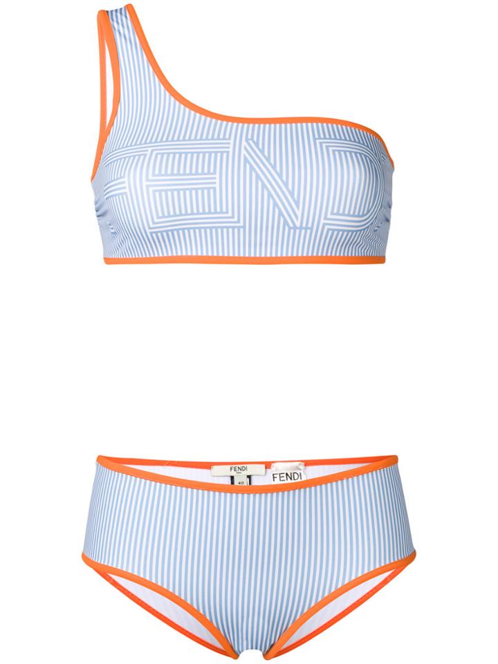 Fendi Logo Stripe Bikini - Blue